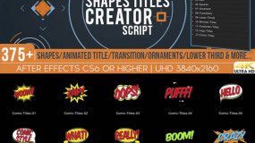 AE脚本+模板:350种MG精品动画文字标题图形元素包 shapes titles creator