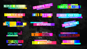 FCPX插件:15款彩色失真闪烁标题字幕动画 Colourful Glitch Titles 2+使用教程