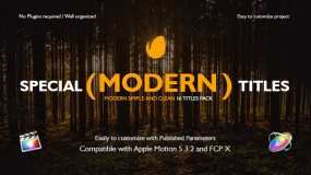 FCPX插件:16种特别现代标题字幕动画 Special Modern Title+使用教程