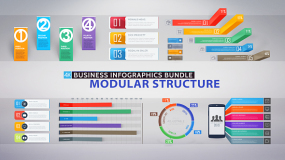 AE模板:40组公司企业商务信息数据图表展示介绍动画 带字体+教程 business infographics bundle