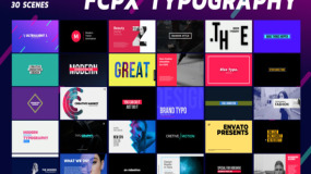 FCPX插件:30种流行排版设计文字标题包装动画 FCPX Typography PRO