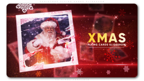 AE模板:圣诞节飞行照片幻灯片回忆视频专辑 Christmas Flying Cards Slideshow 22783786 Videohive