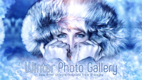 AE模板:冬季摄影画廊幻灯片 Winter