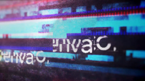 AE模板:信号干扰失真LOGO片头开场动画 Glitch Logo Reveal