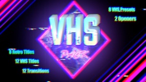 FCPX插件:抖音复古录像机效果转场文字标题特效 FCP VHS Pack