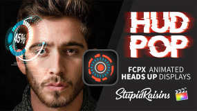 FCPX插件-53个自动跟踪HUD高科技界面动画元素 StupidRaisins HUD Pop