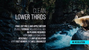 FCPX插件:12种现代简洁文字标题字幕条动画 Clean Lower Thirds