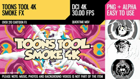 视频素材:110个2D卡通烟雾MG动画元素Toons Tool 4K (Smoke FX)
