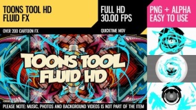 视频素材:200个2D卡通液体流动MG动画元素Toons Tool HD(Fluid FX)