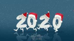 AE模板-2020年卡通圣诞节新年开启开场片头 Christmas and New Year Opener