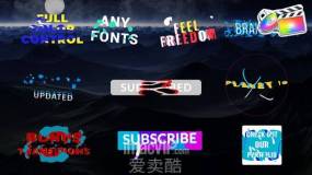 FCPX插件-10种多彩二维卡通标题文字MG动画预设