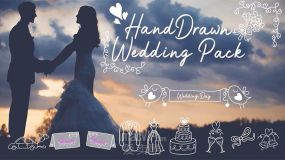 FCPX插件-6个标题文字动画+13个婚礼婚庆手绘动画元素