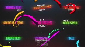 FCPX插件-9个霓虹动态流体标题文字动画 Neon Liquid Titles