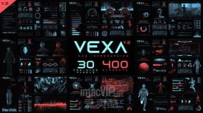 AE模板-430个HUD高科技信息化动态UI图形元素动画包 第13季