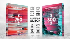 PR模板-1050个小故障过渡标题徽标视频音效预设 Glitch Transitions, Presets, Titles, Logos, Assets, Sound FX Pack