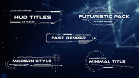 FCPX插件-5个高科技科幻信息化动态HUD元素标题文字字幕条动画 HUD Titles