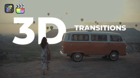 FCPX插件-16种3D动态上下左右翻转转场过渡 3D Transitions
