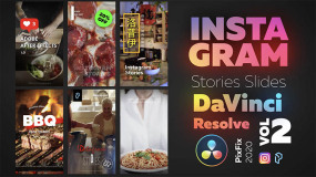 达芬奇模板-6个社交媒体手机竖版排版设计动画包 Instagram Stories 2