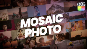 FCPX插件-多画面视频墙照片墙LOGO开场片头动画 Mosaic Photo Reveal