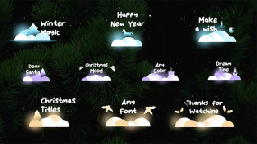 FCPX插件-12种圣诞节卡通元素MG动画标题文字预设Christmas Titles
