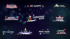 FCPX插件-10种圣诞节卡通MG动画元素标题文字动画Christmas Titles