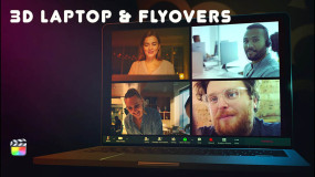 FCPX插件-9种苹果笔记本电脑动画屏幕画中画效果3D Laptop & Flyovers