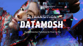 FCPX插件-52种数字故障扭曲失真毛刺干扰视觉转场动画预设mTransition Datamosh