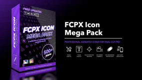 FCPX插件-575种自动跟踪手绘自然时尚健康天气游戏音乐商业医疗运动动画图标