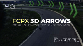 FCPX插件-42种可3D空间跟踪3D材质质感箭头动画