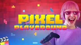 FCPX插件-49组8比特老式游戏图形背景标题文字动画Pixel Playground