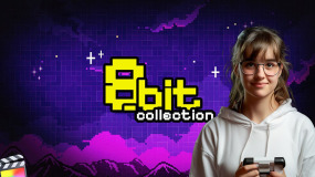 FCPX插件-70组8比特游戏像素化老式图形元素标题转场分屏效果8bit Collection
